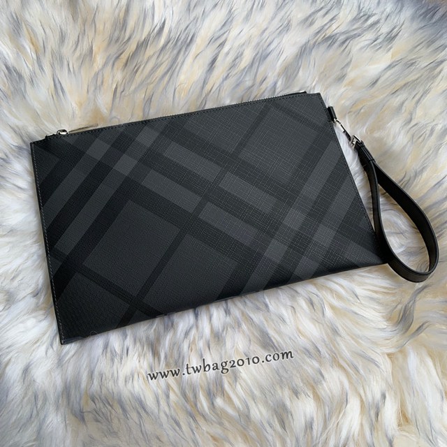 Burberry專門店新款格紋馬術騎士圖案手拿包 巴寶莉經典款男士手包 yxb1346